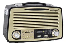 Imagen 1 del producto Radio Retro Bt Vintage Audiopro Portátil Ap02051 / Tcenter Negro Con Dorado
