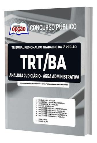 Apostila Trt Ba - Analista Judiciário - Administrativa