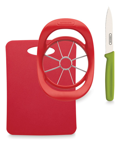 Farberware - Juego De 3 Piezas Para Comer, Color Rojo Y Verd