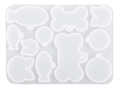 Molde De Silicona Para Para 11 Plaquitas Perro Gato