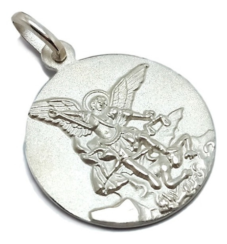 Medalla San Miguel Arcángel - Plata - Grabado - 22mm