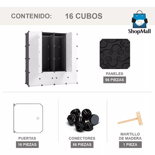 Closet Armario Organizador Ropa Cubos Negro