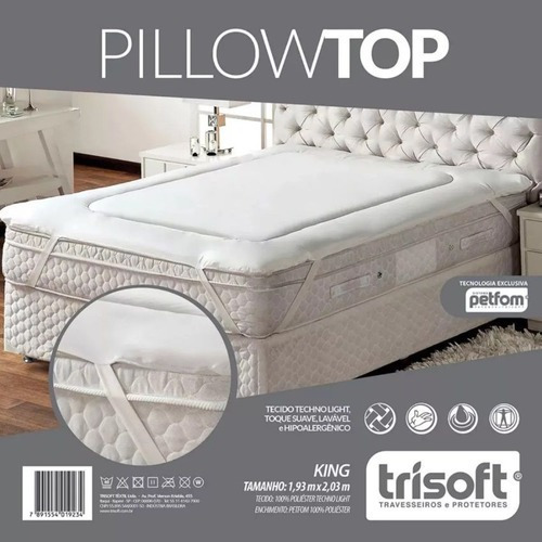 Imagem 3 de 4 de Pillow Top Protetor De Colchão King 1,93x2,03m Trisoft