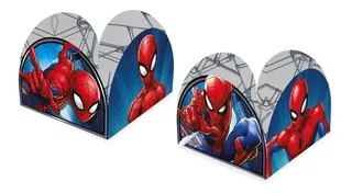 50 Forminha Doces Homem Aranha - Spiderman Caixeta Heróis