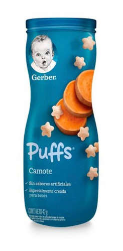 Puffs, Snacks, Botana Galletas Bebé Cereal Gerber De Camote