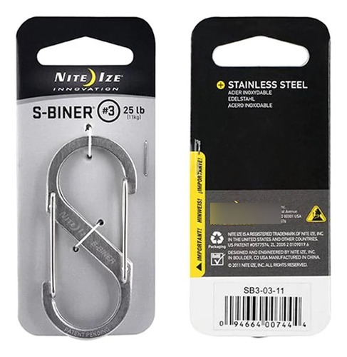 Llavero Mosquetón S-biner Dual Carabiner #3 Acero Nite Ize