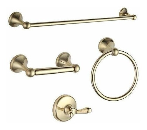 Accesorios Para Baño Set 4 Piezas Oro Cepillado