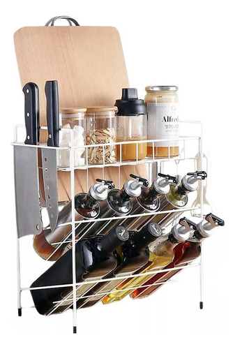 Rack Organizador Multiuso Cocina Botellas 3 Nivel Inclinado