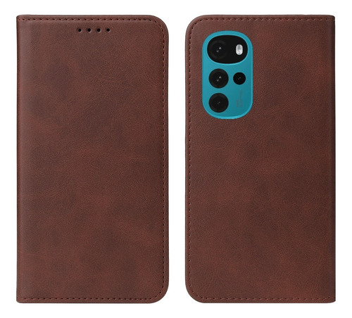 Funda Para Motorola Moto G22 Flip Cover Marrón Antishock