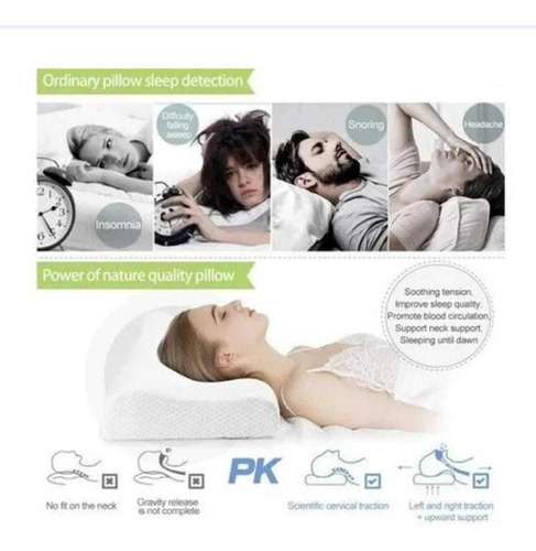 Almohada Cervical Viscoelastica Flex Memoria Dormir Descanso
