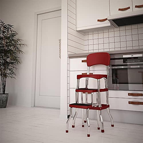 Silla De Mostrador Retro / Taburete Con Escalón Cosco, Desli