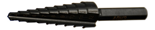 Broca Mecha Escalonada Métrica Para Metal Hss 4 A 12 Mm Adv3