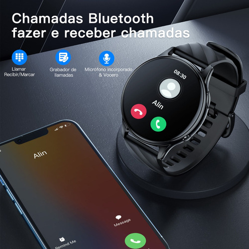 Smartwatch Gw5 Bluetooth Chamada Ip68 À Prova D'água Com Nfc