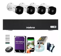 Comprar Kit Cftv 4 Câmeras Intelbras Dvr Intelbras Mhdx 4ch Completo