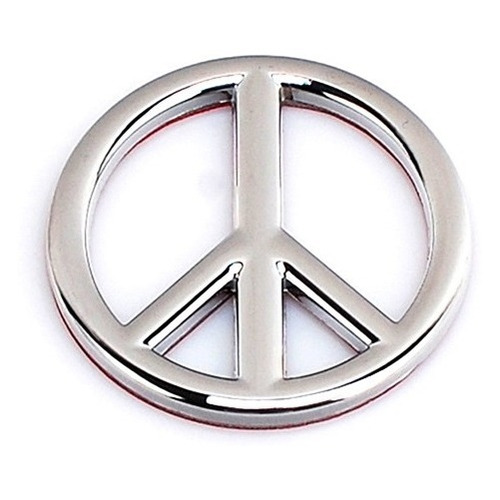 Emblema Adesivo Paz Amor Peace Love Carro Metal Relevo