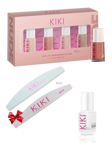 Kit Nude X 4 Tradicional Lima Buffer Top Coat Fast Dry Kik