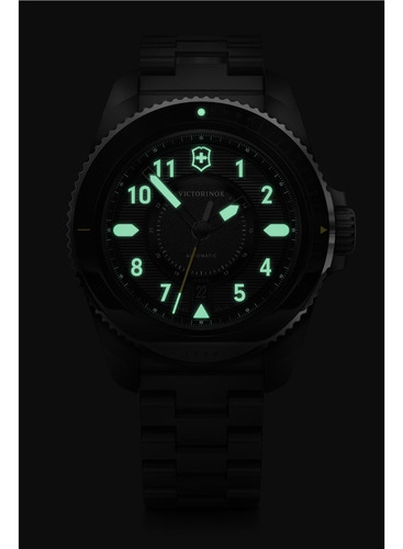 Victorinox Reloj Journey 1884 Automático, Brazalete, Negro Color De La Correa Plateado Color Del Bisel Plateado