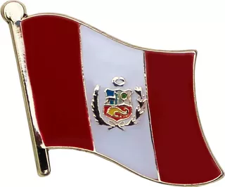 Pin Para Solapa De Prendas De Vestir Bandera Perú, Italia