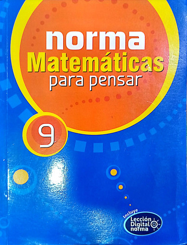 Norma Matemáticas Para Pensar Grado 9 ( Libro Original )