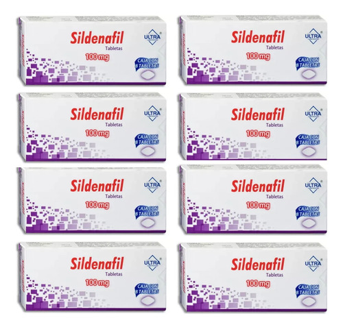 8 Cajas De Sildenafil 100mg Con 4 Tab C/u Total 32 Tabletas