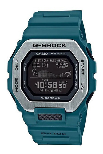 Reloj Casio G-shock G-lide Bluetooth Cagbx1002cr Color De La Correa Azul/turquesa Color Del Bisel Gris Color Del Fondo Negro