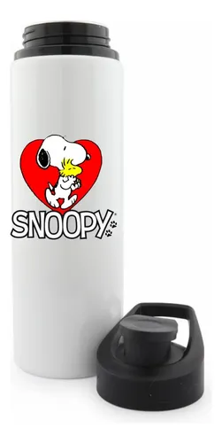 Termo Botilito Snoopy Corazón 800ml Metalico Tapa Rosca