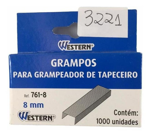 Imagem 1 de 5 de Grampo Para Grampeador Tapeceiro 8mm C/ 1000 Western K3221