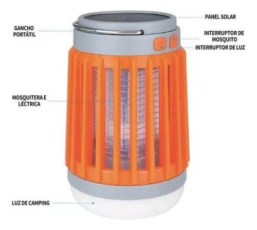 Lâmpada Area Externa Emergencia Repelente Matar Mosquitos