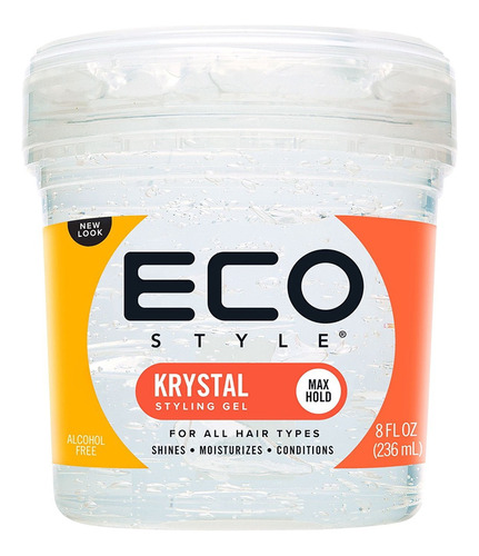 Gel Fijador Cabello Eco Style Krystal Sin Alcohol 236 Ml