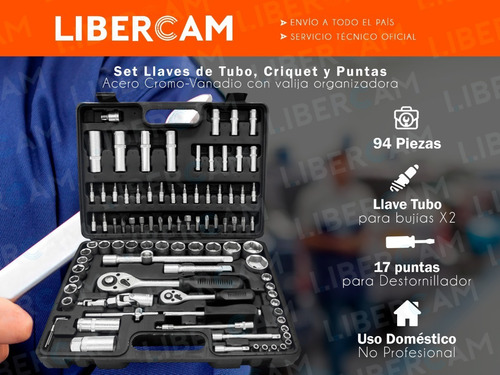 Imagen 3 de 10 de Juego De Llaves Tubo Criquet 94 Piezas Acero Cromo Vanadio