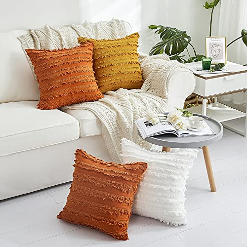 Funda De Almohada Decorativa De Color Naranja Quemado, ...