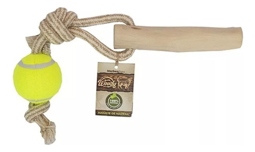 Palo De Madera De Café Arábica Y Pelota Woody Para Perro M