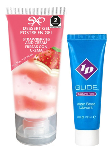 Lubricante Postre Fresas C/ Crema 30ml + Id Glide Deslizante Fresas Con Crema
