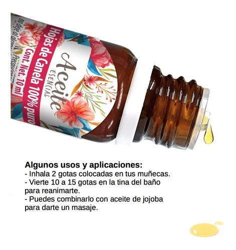Imagen 2 de 2 de Hojas De Canela 10 Ml Aceite Esencial 100% Puro 100% Natural