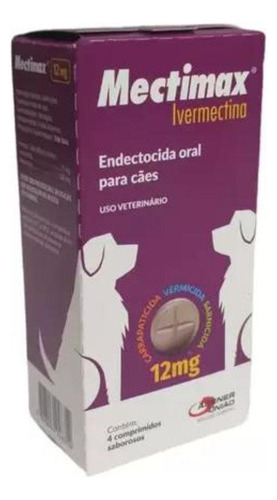 Mectimax Para Cães 12 Mg - 4 Comprimidos