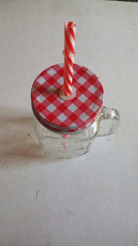 Vasos Mason Jar Jarra De Vidrio Varios Colores Con Asa Ofert