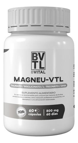 MAGNEU-VITAL - Magnesios Taurato - Bisglicinato - L-treonato + dha / 800mg / 60 cápsulas