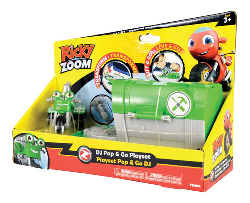 Imagen 1 de 4 de Moto Ricky Zoom Dj Pop Go Playset Garage Transformable Figur