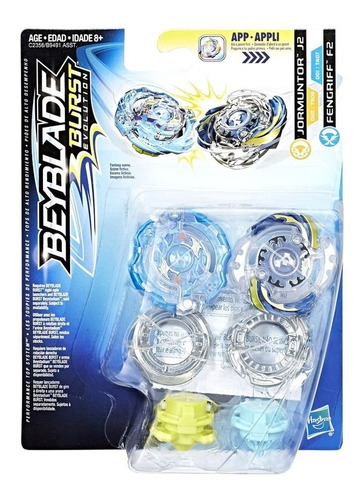 Pack X 2 Beyblade Burst Evolution Jormuntor J2 & Fengriff