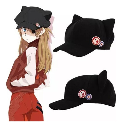 Neon Genesis Evangelion Eva Asuka - Gorro Ajustable Con Orej