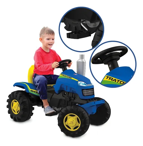 Trator Country Pedal Robusto Com Assento Regulável Buzina