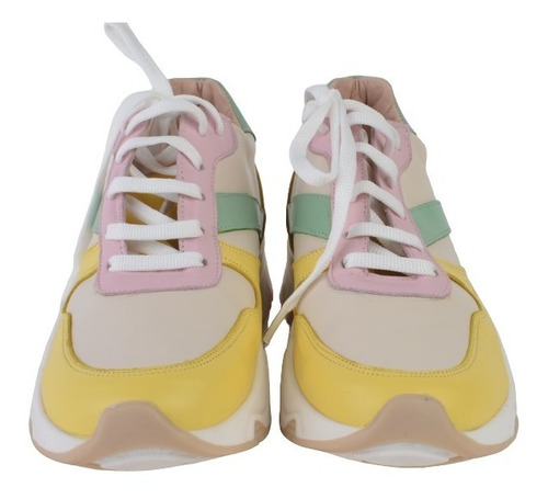 Imagen 5 de 6 de Zapatillas Urbanas Colores De Mujer De Cuero Pant - Ferraro
