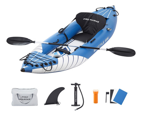 Kayak Inflable Deluxe Promarine Con Remo Ligero Y Portátil