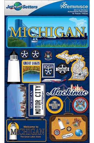 Reminisce Jet Setters 2 3-dimensional Sticker, Michigan