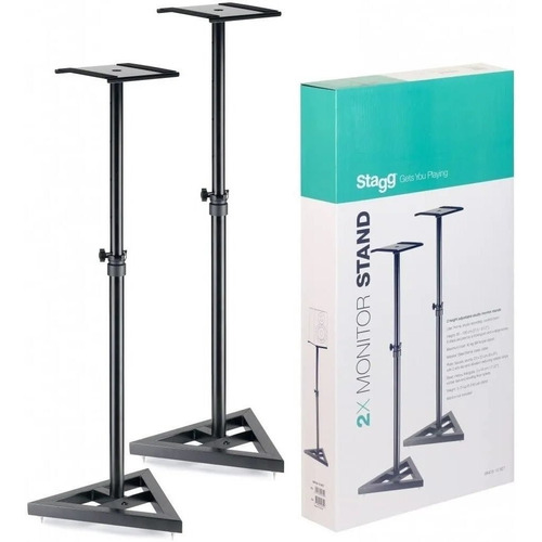 Imagen 10 de 10 de Soporte Par Elevador 40kg Monitores Estudio Stagg Smos10set