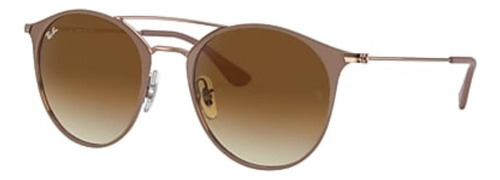 Óculos de sol Ray-Ban RB3546 Standard armação de aço cor polished light brown, lente light brown de cristal degradada, haste polished light brown de aço