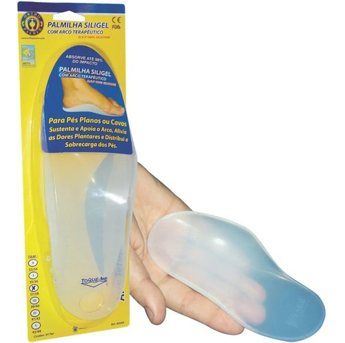 Palmilha Silicone Infantil Arco Plantar Pé Plano Chato Ortho