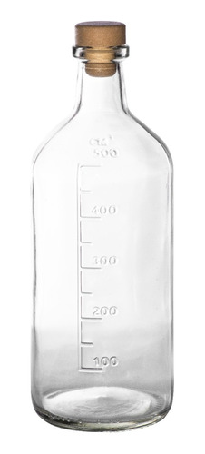 Botella Vidrio Agropecuario Gin Transparent 500cc Corcho X72