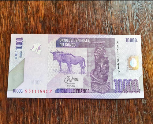 Congo Billete Coleccion 10000 Francos 2022 Unc Sin Circular