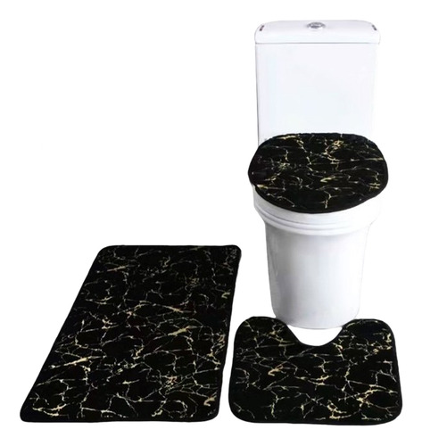Set De Baño 3 Piezas Con Relieve Unicolor Tf.
